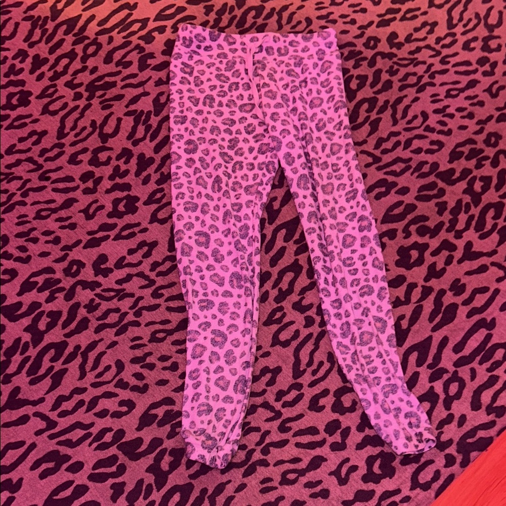 Cream Leopard Print Leggings